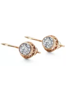 Zircon Or rose 14 carats vintage d'origine Des boucles d'oreilles Bijoux vintage vec117r
